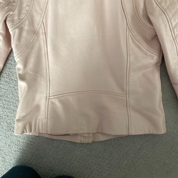 Danier Blush Pink Leather Moto Jacket - Picture 6 of 6